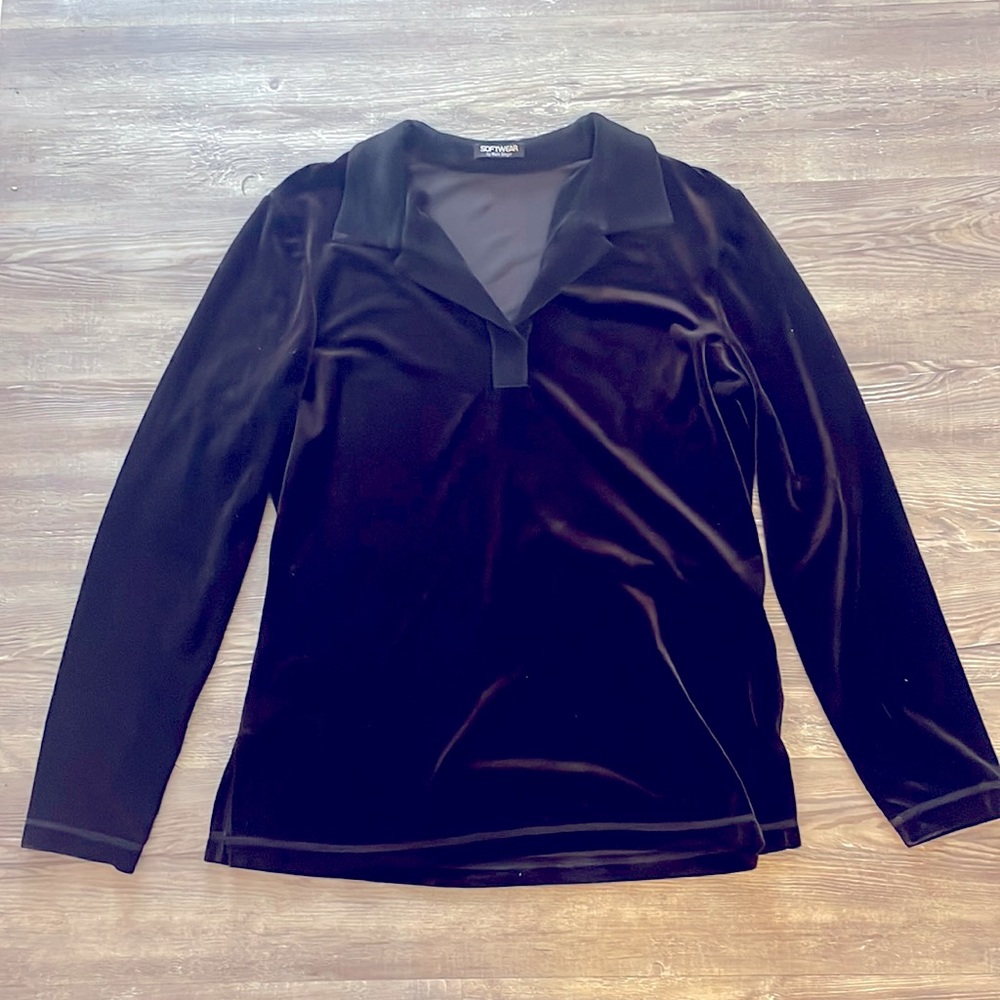 Velvet long sleeve top size M